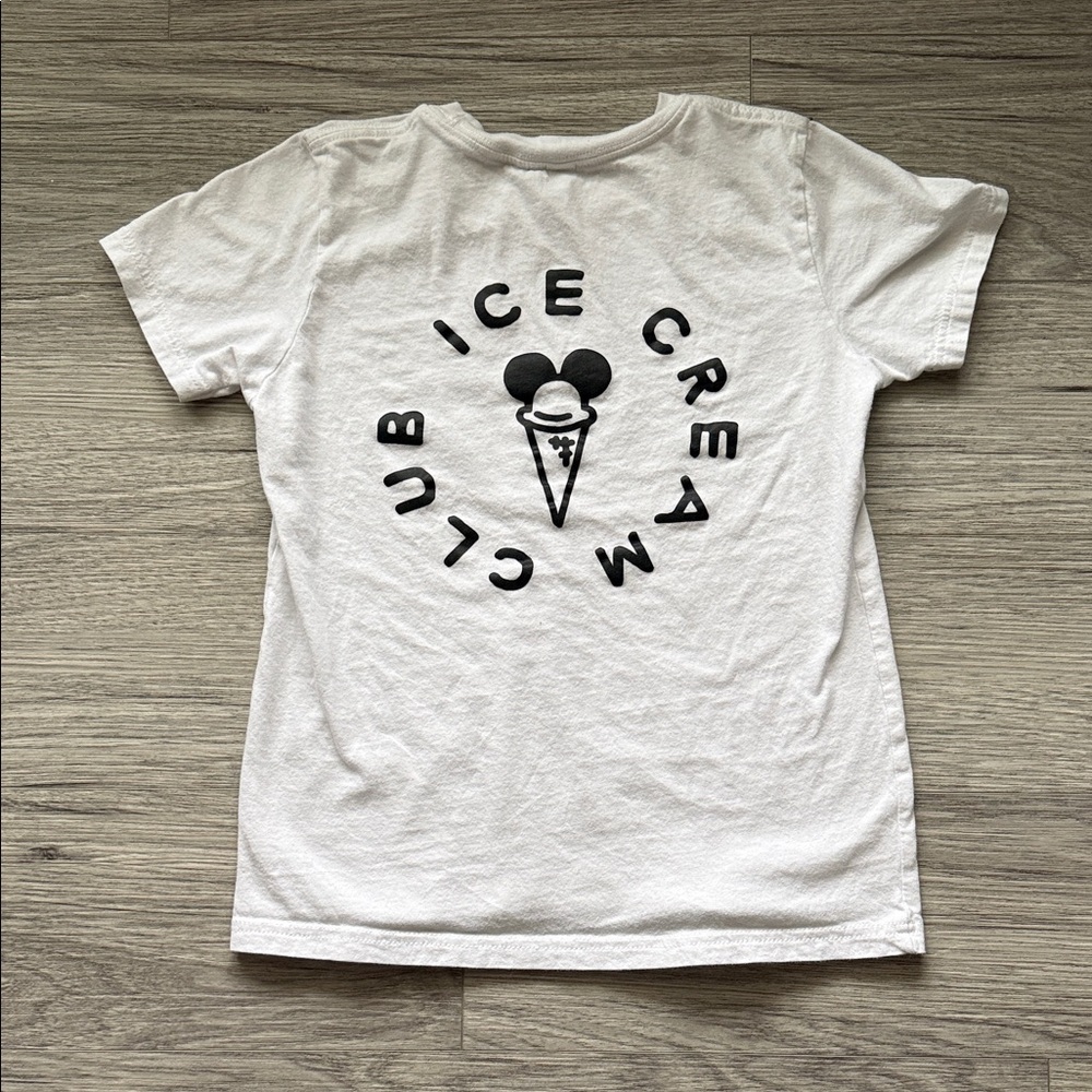 Mickey Mouse White Ice Cream Graphic Tee Size M